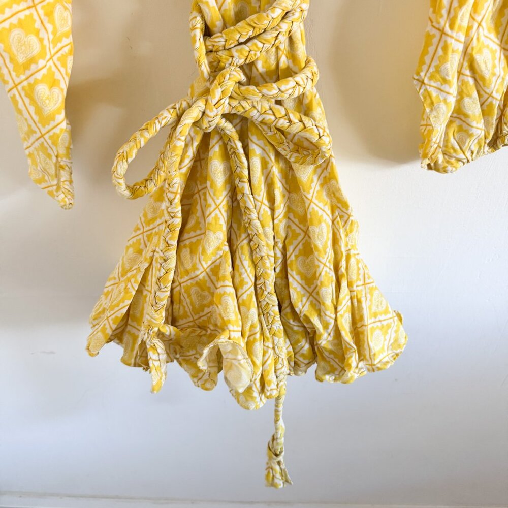 Rhode Love Lockdown Yellow Belted Ella Dress XS - Picture 3 of 6